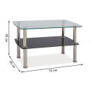 Стол журнальный SIGNAL IRENE прозрачный/хром